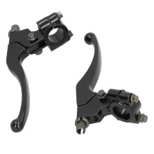 Opklapbare koppeling met houder, universele remhendelset voor crossmotoren, verstelbare aluminium remhendels compatibel met 7/8 inch motorstuur.