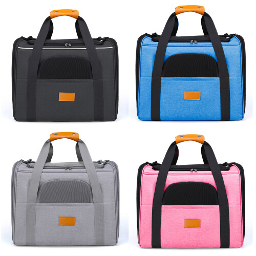 Ventilated Foldable Pet Carriers Strong Oxford Fabric-Black 1