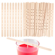 Wooden Candle Wick Holder 50 Pieces Multiwick Bars Wax Stick Clips DIY