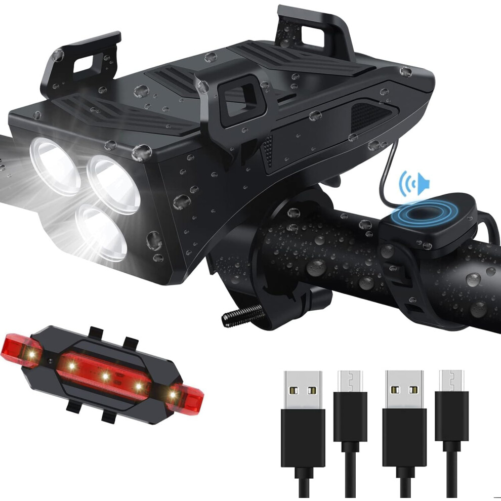 Adjustable Wide-Angle Bike Lamp, Usb Output For Phone Charging, Emergency Flash, Easy Installation For Night Rides Light 9139052748224