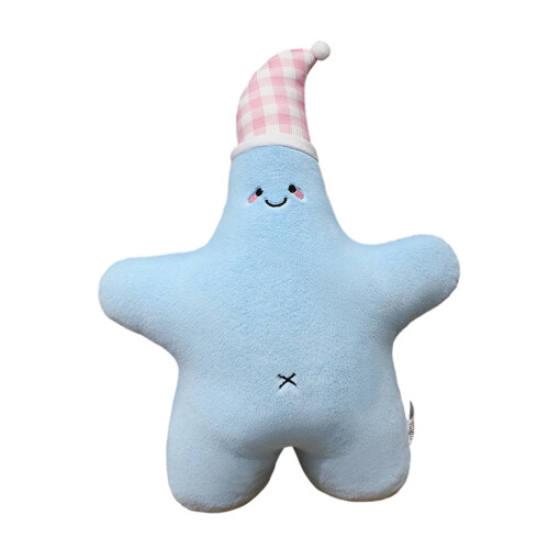 L'oreiller Charm Starfishes avec visage heureux améliore-Bleu