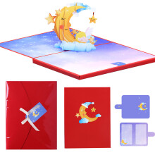 Artistic Moon Phase Card With LED Lights Elegant Gift For Lover