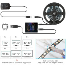 Fita de LED USB de alto brilho, segura para uso, flexível, econômica e com longa vida útil, ideal para quarto, sala de TV e sala de jogos.