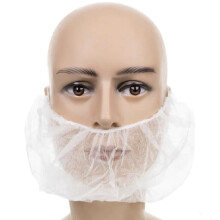 100x   12g Beard Snoods  White Hygiene Beard Covers, Non Woven, Disposable with Elastic face hair covering (1x Pack of 100)