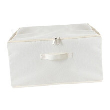 Storage box made of Oxford fabric, large, foldable, easy to clean, durable for home, office, travel, white 45X35X25CM.