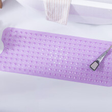 Tapis de bain et de douche de sécurité, antidérapant et résistant, avec ventouses, lavable en machine, transparent, 100 x 40 cm, adhérence