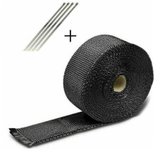 Fascia termica per scarico moto ad alta resistenza all'abrasione e alle fuoriuscite d'olio, in fibra di vetro con eccellente isolamento termico.