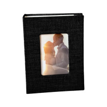 Kleine linnen omslag Mini fotoboek Fotoalbum-Zwart 6 inch 100
