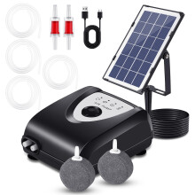 Solar Pond Air Pump, 3 Modes No Noise, Solar Powered for Outdoor Ponds