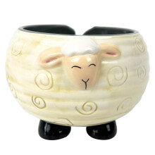 Ceramic Yarn Bowl, Sheep Shape Knitting Bowl, Wool Storage, 6.7x4.7inch