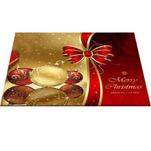 Tapis de Noël raffiné et résistant, embellit votre décoration intérieure grâce à sa matière absorbante qui garde vos sols propres et secs,
