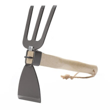, Hoe/Fork Combo, 3.25Inch Carbon Steel Blade Head and 3Prong Fork Used for Weeding in Family Vegetable Gardens, Family lawns and Farm lawns