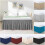 Elastic bed skirt with ruffles, soft, comfortable, wraparound, lightfast (brown, double bed) 2