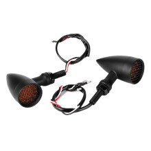 Ultrasterke, gule blinklys for motorsykkel med retro kuledesign, LED-indikatorlamper, slitesterkt skall, vanntett design og korrosjonsbestandig