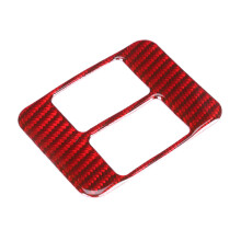 Cubierta de botón de consola central de fibra de carbono roja, moldura de carreras ligera y resistente a los arañazos, compatible con modelos