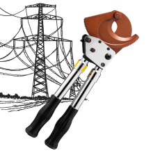 Ratchet Cable Cutter Heavy Duty 75mm Manual Wire Cutters with Adjustable Handle for Copper Aluminum and Armored Cables