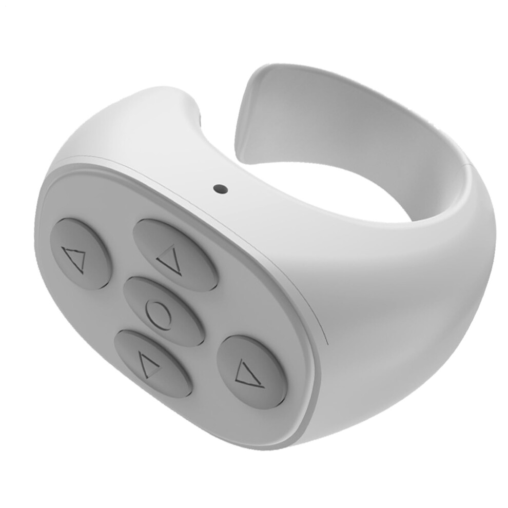 Wireless Scrolling Ring, Camera Remote Page Turner Clicker For Phones, Ebook, Photos, Videos White 9365049464956