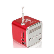 Modieuze draagbare mini-luidspreker, zeer gevoelige FM-radiofrequentiemodule voor heldere ontvangst, 3,5 mm audio-ingang voor aansluiting op al uw