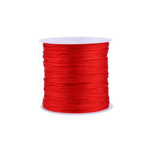 Nylon Cord Bead Thread, 100 m x 0.8 mm Nylon Chinese Knot Cord Rattail Macrame Shamballa Thread String for Jewelry Making Bracelets Red