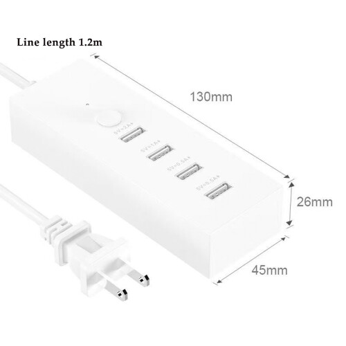 Έξυπνος φορτιστής USB 4 θυρών, με προστασία από υπερτάσεις και εύκολη φορητότητα 1
