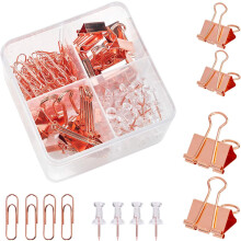 Pinzas reutilizables para manualidades, de metal resistente con mecanismo de resorte (oro rosa).