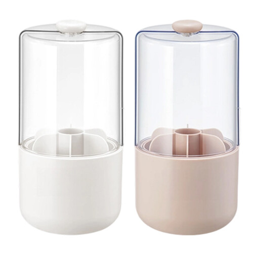 360 Degree Rotating Multi Compartment Makeup-Milk apricot white 1
