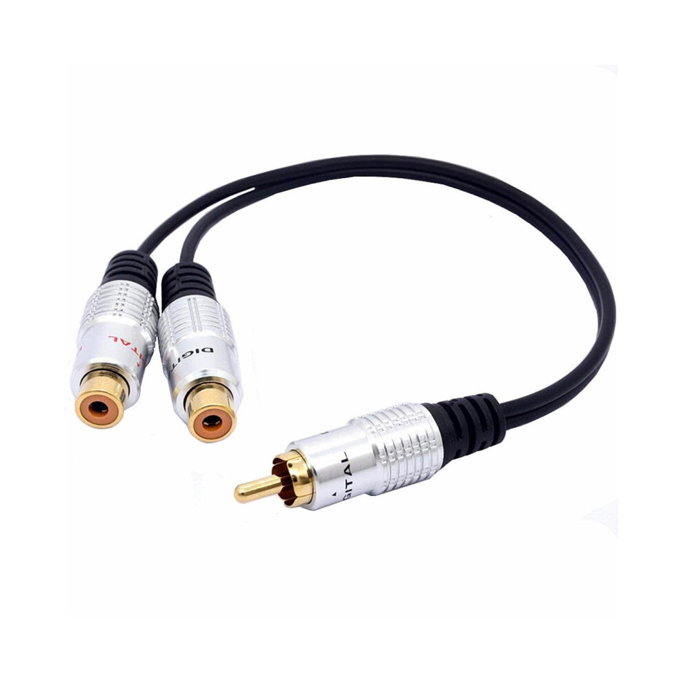 Y Splitter Cord Adapter Cable 1 Male To 2 Stereo Female Rca Subwoofer And Amplifiers 9365049467162