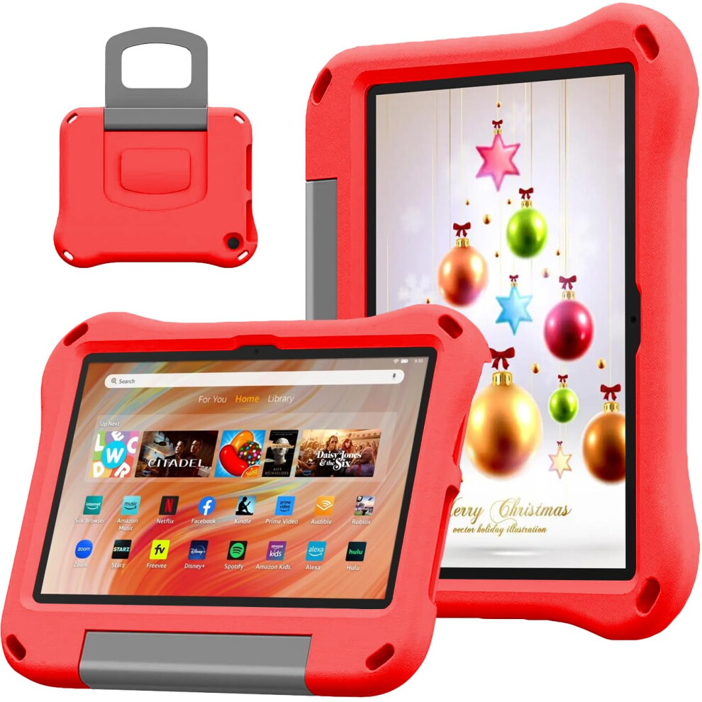 Tablet Case For Kids 10Inch 11Th/13Th Gen Compatible With 10Inch Tablets Shockproof Handle Stand Dj Red 9365049467339