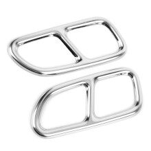 Embellecedores de tubo de escape traseros de acero inoxidable para Mercedes-Benz CLA 2013-2015, punta de escape trasera de material premium.