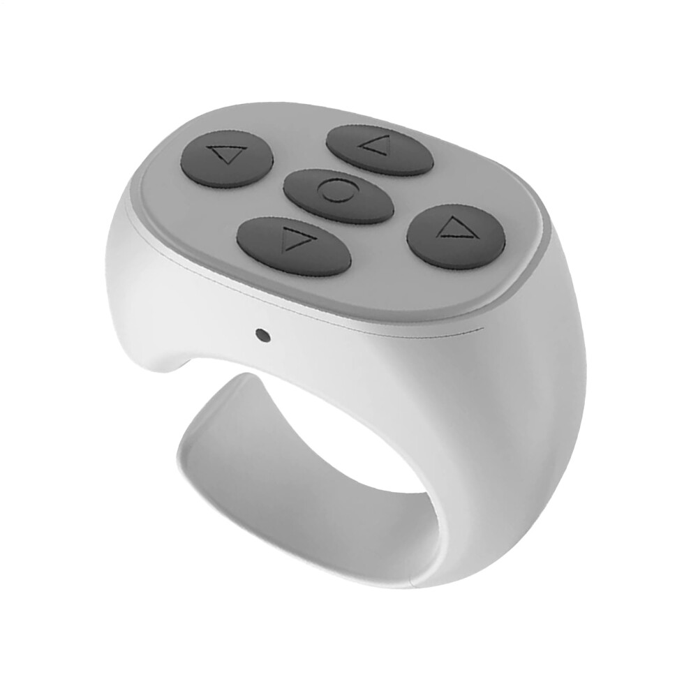 Wireless Camera Remote Control For Tablet And Phone, Rechargeable Fingertip Page Turning Remote, Scroll Ring White 9365049468114