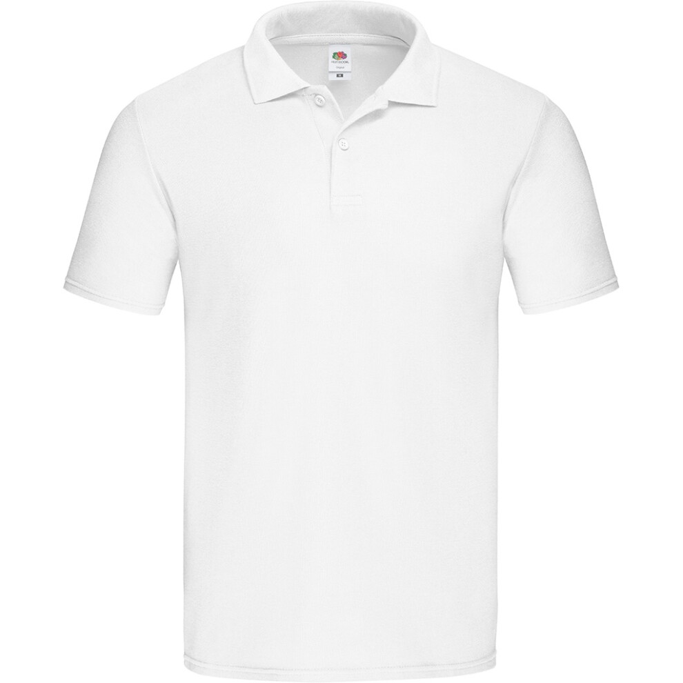 Fruit Of The Loom (3Xl, ) Mens Original Pique Polo Shirt White