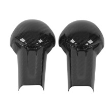 Cubierta para pomo de palanca de cambios con estampado de fibra de carbono para decoración interior de coche, estilo deportivo, ajuste universal,
