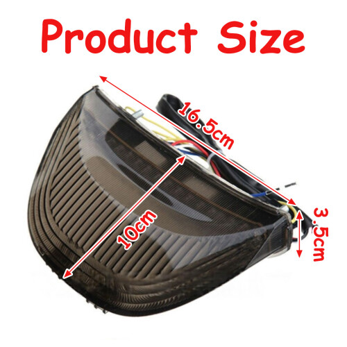 Φως πίσω LED σε φιμέ χρώμα4 2003-2007Honda CBR Series, Φως φρένων μοτοσικλέτας με ενσωματωμένα 1