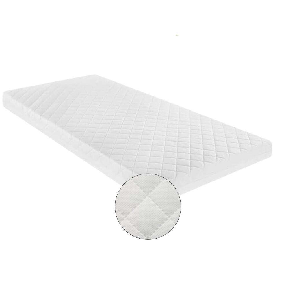 Toddler Cot Crib Mattress 85 x 50 cm, 7.5 cm Thick, Breathable Hypoallergenic Durable Foam, Removable Quilted Cover