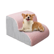 Dog Steps for Bed Indoor Washable NonSlip Ramp for Beds Pink for Cats and Dogs