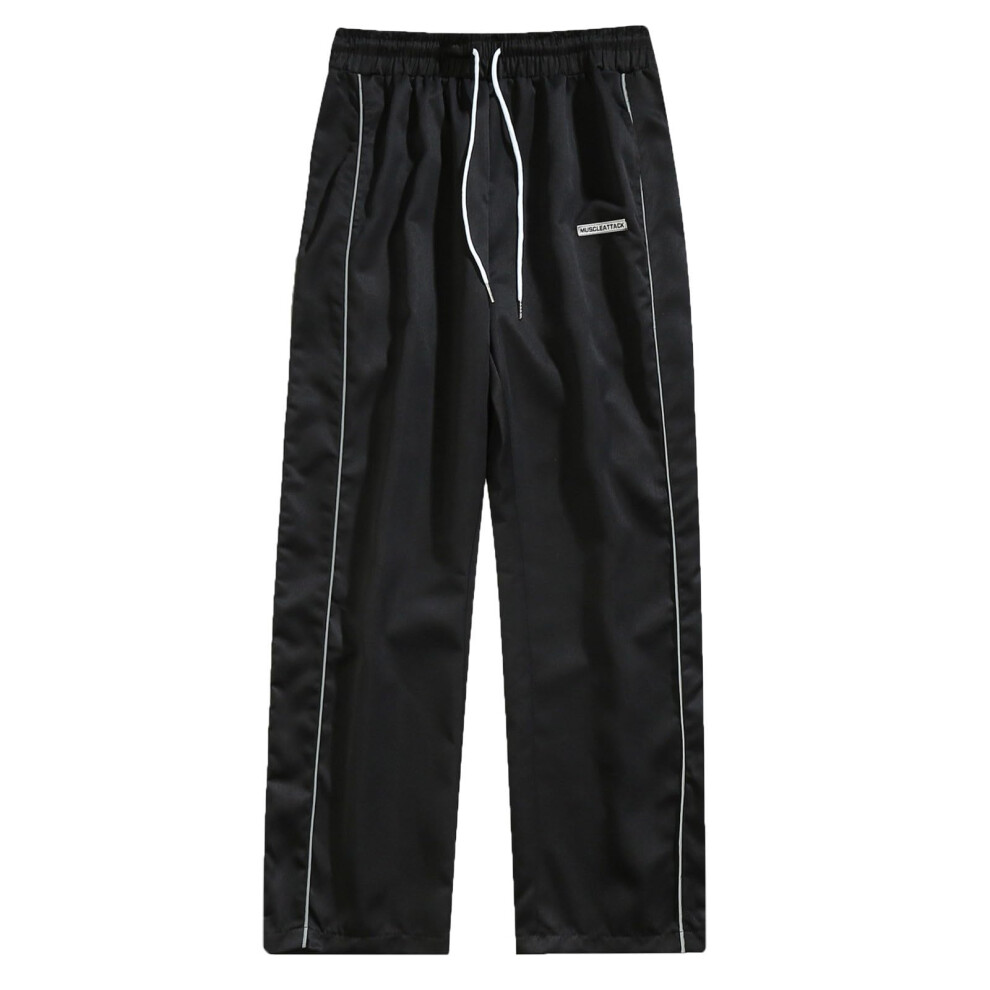 Men's Cargo Pants Straight Leg Work Pants Elastic Waist Black Xxl 9412369502384