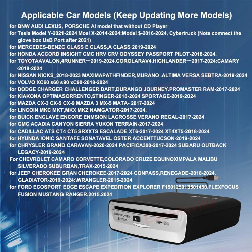 CD player αυτοκινήτου γενικής χρήσης με θύρα USB, φορητή και συμπαγής εξωτερική μονάδα 2