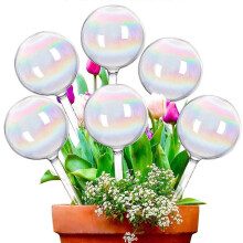 (As show, One size) Plant Rainbow Watering Globes 6 PCS for Indoor Plants, Water Bulbs for Plants for Vacation, Travel, Self-Watering Stakes