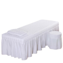 Massage table cover fitted sheet, solid wood, skinfriendly, full cover with hole, 5 sizes (White) Ref: 6009