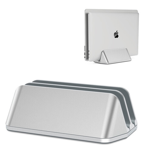 Supporto per laptop verticale, design a larghezza regolabile con struttura stabile e robusta, doppio supporto multiuso per laptop e tablet da gioco,