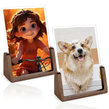 (As show, One size) 4x6 Picture Frame Set of 2, Rustic U-shaped Double Sided Frames Made to Display 4 by 6 Photos