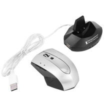 Mouse wireless ergonomico con ricevitore USB, design ergonomico con inserti morbidi per un maggiore spazio tra le dita, mouse ottico ricaricabile con
