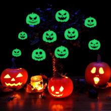 Halloweendekor, självlysande pumpaklistermärkesset, vattentäta fluorescerande gröna dekaler för fönster, vägg och dörr, giftfri