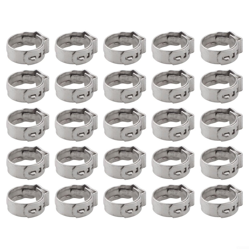 Hose Clamp Set Essential 25Pcs Stainless Steel Hose Clamp Size 14.8Mm For Automotive Plumbing And Marine Applications 9365049469869