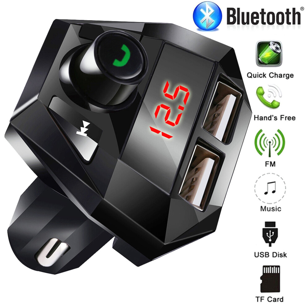 Wireless Fm Transmitter Bluetooth Car Adapter Crystal Clear Music Streaming Led Display Hands-Free Calling Noise Suppression Fast Charging Dual Usb 9139052766976