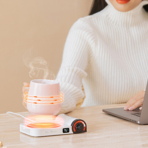3 Gears USB Coffee Cup Mug Warmer Heating Cup Mat Coaster-White 2