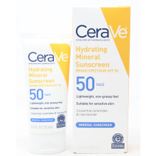 CeraVe 100% Mineral Sunscreen SPF 50 | Face Sunscreen with Zinc Oxide & Titanium Dioxide for Sensitive Skin | 2.5 oz, 1 Pack (Packaging May Vary)