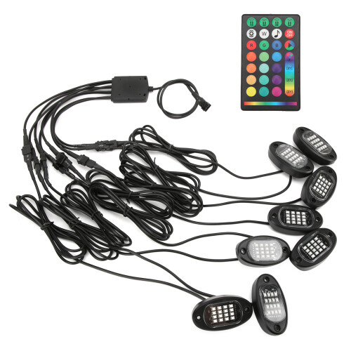 Πολύχρωμο κιτ υποφωτισμού RGB LED Rock Lights Αδιάβροχο Υψηλής φωτεινότητας Λειτουργία 2