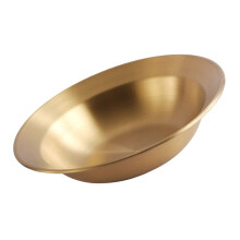 Stainless Steel Serving Bowl 20cm Deep Gold Metal Salad Bowl for Outdoor Dining and MultiUse Serving