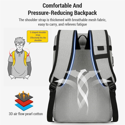 Camping Backpack Large Capacity Grey Hiking Backpack for Picnics and Trips, Easy to Clean, Versatile and Compact Design 1